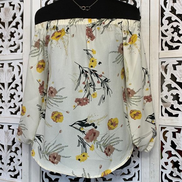 Blush Tops - Blush off the shoulder Floral blouse
